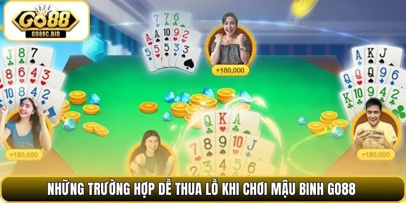 Những trường hợp dễ thua lỗ khi chơi mậu binh Go88